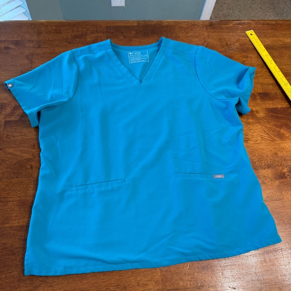 Figs Casma 3 pocket Teal blue V-Neck Scrub Top size xxl PO# 6224